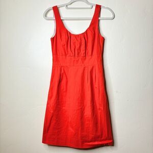 J Crew Suiting Dress Womens 2 Orange Pleated‎ Sleeveless Lined Office Corpcore